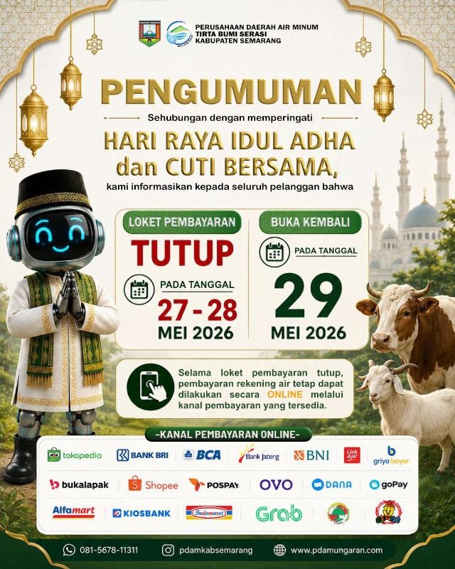 PENGUMUMAN LAYANAN LOKET PEMBAYARAN: Dalam rangka memperingati Hari Libur Nasional Hari Raya Idul Ad